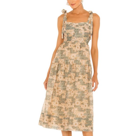 Ulla Johnson Dresses & Skirts - ULLA JOHNSON NWT Minerva Midi Organza Dress Color Willow Size 2